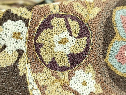 平和屋本店●最高級　中国三大刺繍　総相良刺繍　総刺繍　袋帯　200万粒　総詰め　正倉院花文　金糸　逸品　DZAB5712kh6