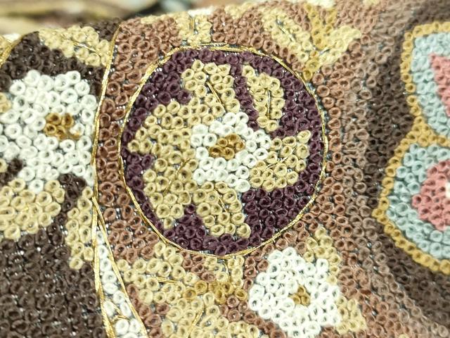 平和屋本店●最高級　中国三大刺繍　総相良刺繍　総刺繍　袋帯　200万粒　総詰め　正倉院花文　金糸　逸品　DZAB5712kh6