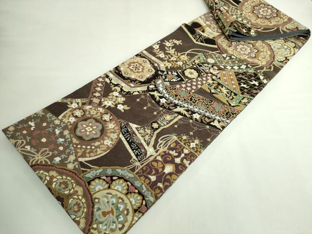 平和屋本店●最高級　中国三大刺繍　総相良刺繍　総刺繍　袋帯　200万粒　総詰め　正倉院花文　金糸　逸品　DZAB5712kh6