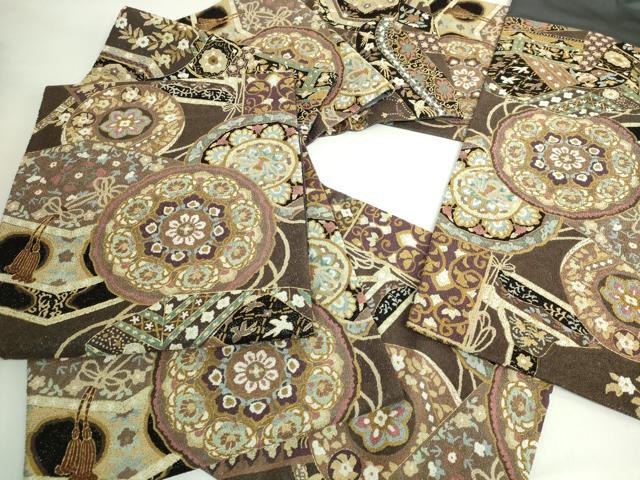 平和屋本店●最高級　中国三大刺繍　総相良刺繍　総刺繍　袋帯　200万粒　総詰め　正倉院花文　金糸　逸品　DZAB5712kh6