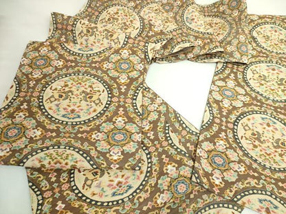 平和屋本店●最高級　明綴れ　全通柄袋帯　狩猟花文　金糸　逸品　DZAB5713kh6