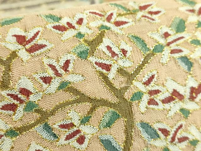 平和屋本店●極上　明綴れ　袋帯　格天井花文　金糸　逸品　DZAB5714kh6