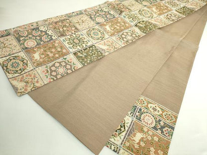 平和屋本店●極上　明綴れ　袋帯　格天井花文　金糸　逸品　DZAB5714kh6