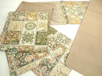 平和屋本店●極上　明綴れ　袋帯　格天井花文　金糸　逸品　DZAB5714kh6
