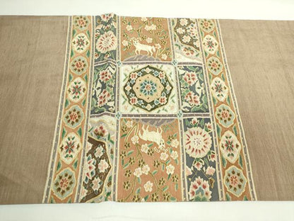 平和屋本店●極上　明綴れ　袋帯　格天井花文　金糸　逸品　DZAB5714kh6