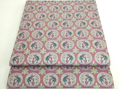 平和屋着物●極上　 龍村美術織物　九寸開き名古屋帯　天寿国繍兎文　逸品　DZAB5719kh6