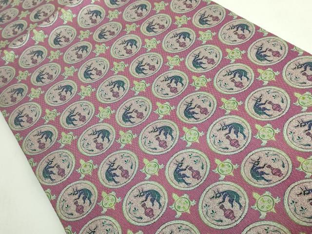 平和屋着物●極上　 龍村美術織物　九寸開き名古屋帯　天寿国繍兎文　逸品　DZAB5719kh6