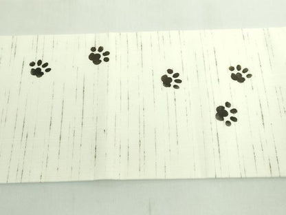 平和屋着物●極上　九寸名古屋帯　紬地　手描き　猫　逸品　DZAB5736kh6
