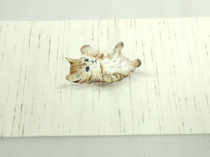 平和屋着物●極上　九寸名古屋帯　紬地　手描き　猫　逸品　DZAB5736kh6