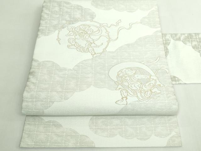 平和屋着物●極上　西陣　おぐら謹製　九寸名古屋帯　風神　雷神　金糸　逸品　新品　DZAB5740kh6