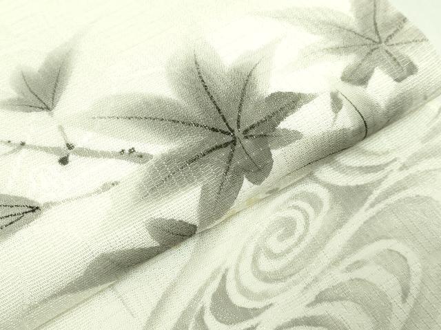 平和屋着物＊極上 夏物 九寸名古屋帯 作家物 手描き 流水楓文 逸品 DZAB5754kh6
