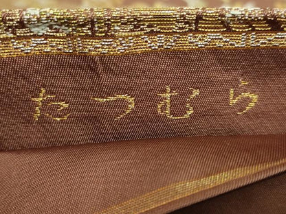平和屋本店●極上　龍村美術織物　たつむら　六通柄　本袋帯　吉祥唐草文　金銀糸　逸品　DZAB5756kh6