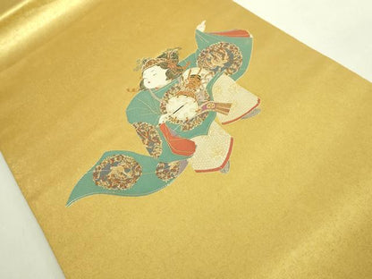 平和屋着物●極上　加賀友禅の巨匠　初代　由水十久　太鼓柄袋帯　一鼓　本金箔　逸品　DZAB5757kh6