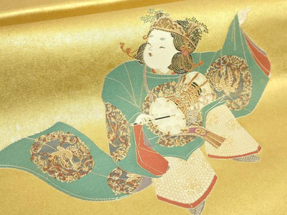 平和屋着物●極上　加賀友禅の巨匠　初代　由水十久　太鼓柄袋帯　一鼓　本金箔　逸品　DZAB5757kh6