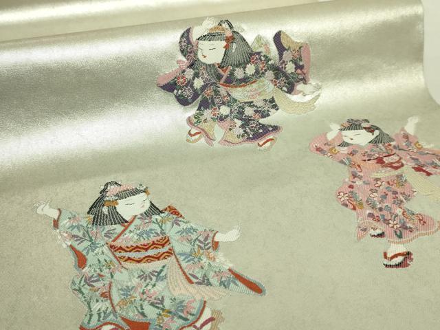 平和屋着物●極上　加賀友禅の巨匠　初代　由水十久　西陣　長嶋成織物　ながしま帯　太鼓柄袋帯　宝島至る　瀞銀錦　逸品　DZAB5758kh6