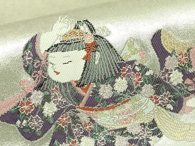 平和屋着物●極上　加賀友禅の巨匠　初代　由水十久　西陣　長嶋成織物　ながしま帯　太鼓柄袋帯　宝島至る　瀞銀錦　逸品　DZAB5758kh6