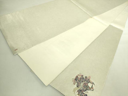 平和屋着物●極上　加賀友禅の巨匠　初代　由水十久　西陣　長嶋成織物　ながしま帯　太鼓柄袋帯　宝島至る　瀞銀錦　逸品　DZAB5758kh6