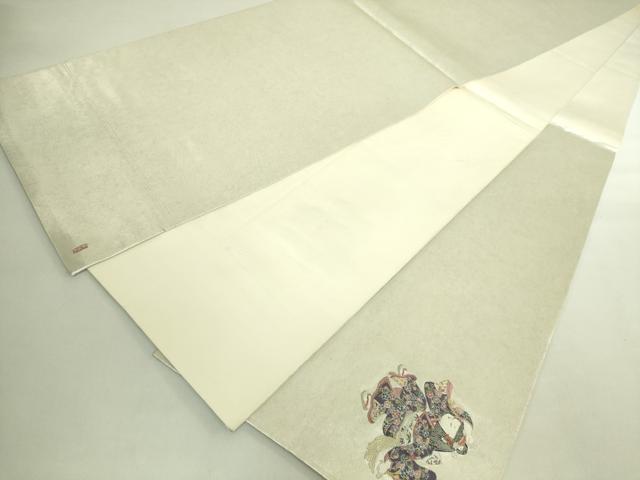 平和屋着物●極上　加賀友禅の巨匠　初代　由水十久　西陣　長嶋成織物　ながしま帯　太鼓柄袋帯　宝島至る　瀞銀錦　逸品　DZAB5758kh6