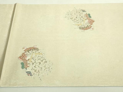 平和屋着物●極上　加賀友禅の巨匠　初代　由水十久　西陣　長嶋成織物　ながしま帯　太鼓柄袋帯　明妙　瀞銀錦　逸品　DZAB5760kh6