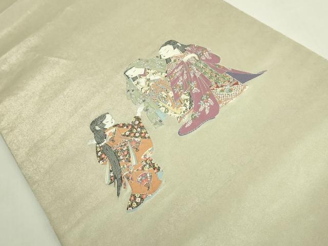 平和屋着物●極上　加賀友禅の巨匠　初代　由水十久　西陣　長嶋成織物　ながしま帯　太鼓柄袋帯　観桜　瀞銀錦　逸品　DZAB5764kh6
