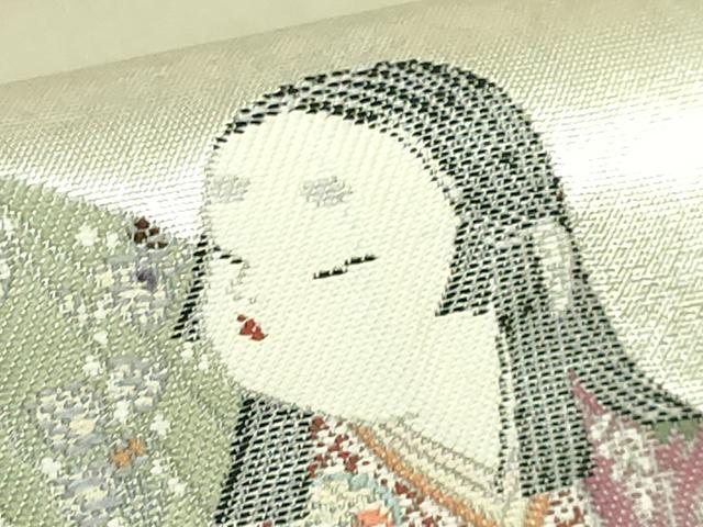 平和屋着物●極上　加賀友禅の巨匠　初代　由水十久　西陣　長嶋成織物　ながしま帯　太鼓柄袋帯　観桜　瀞銀錦　逸品　DZAB5764kh6