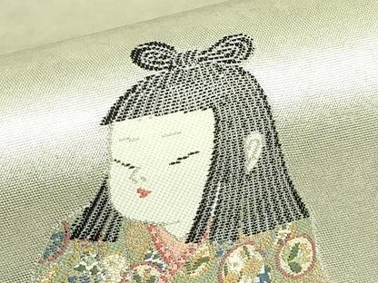平和屋着物●極上　加賀友禅の巨匠　初代　由水十久　西陣　長嶋成織物　ながしま帯　太鼓柄袋帯　隆達小歌　瀞銀錦　逸品　DZAB5768kh6