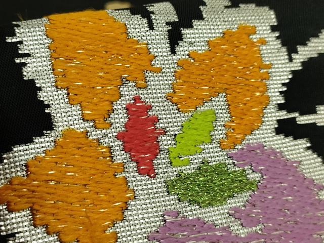 平和屋着物●最高級　龍村平蔵製　六通柄　本袋帯　モール昌花文　黒地　金銀糸　逸品　DZAB5780kh6