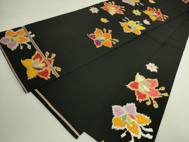 平和屋着物●最高級　龍村平蔵製　六通柄　本袋帯　モール昌花文　黒地　金銀糸　逸品　DZAB5780kh6