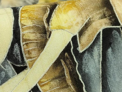 平和屋本店●極上　九寸開き名古屋帯　生紬地　手描き　象　憲法黒茶色地　逸品　DZAB5786kh6