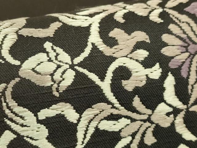 平和屋本店●極上　西陣の名門　加納幸謹製　太鼓柄袋帯　唐織　正倉院花文　憲法黒茶色地　逸品　DZAB5787kh6