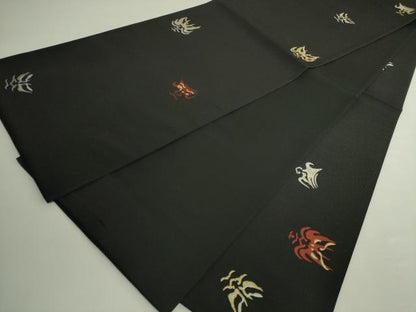 平和屋着物●極上　太鼓柄袋帯　隈取　黒地　金銀糸　逸品　DZAB5790kh6