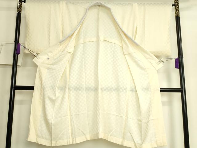 平和屋着物＊夏物　長襦袢　市松紋紗　絹洗衣　しどり　半衿刺繍　ビース　やまと誂製　反端付き　逸品　DZAB5798kh6 平和屋着物＊夏物 長襦袢 市松紋紗 絹洗衣 しどり 半衿刺繍