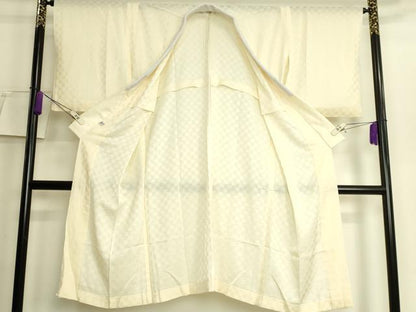 平和屋着物＊夏物 長襦袢 市松紋紗 絹洗衣 しどり 半衿刺繍 ビース やまと誂製 反端付き 逸品 DZAB5798kh6