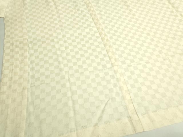 平和屋着物＊夏物 長襦袢 市松紋紗 絹洗衣 しどり 半衿刺繍