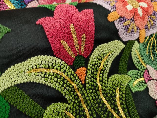 平和屋本店●最高級 中国三大刺繍 相良刺繍 駒刺繍 総刺繍 色打掛 和装 婚礼 結婚式 花嫁 飛鶴花文 暈し染め 金糸 逸品 未使用 DZAB5802kh6