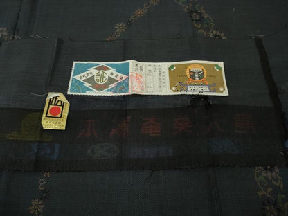 平和屋本店●極上 高島屋上品会作品 本場大島紬 秋場大島紬 9マルキ 古代染色純泥染 唐草輪彩 古山絹織物 共箱・証明書付 逸品 DZAB5803kh6