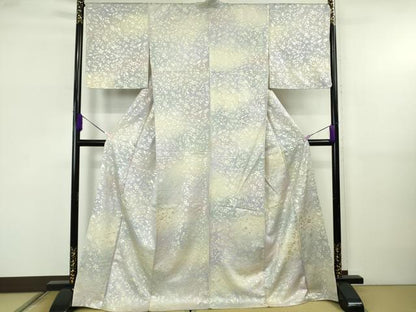 平和屋本店●極上　小紋　花唐草文　暈し染め　銀彩　逸品　DZAB5813kh6