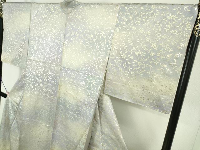 平和屋本店●極上　小紋　花唐草文　暈し染め　銀彩　逸品　DZAB5813kh6
