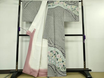 平和屋本店●極上　名門　藤娘きぬたや・総絞り　伊藤卓夫　訪問着　草花文　逸品　DZAB5824kh6