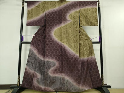 平和屋本店●極上　中国三大刺繍　スワトウ刺繍　汕頭刺繍　総刺繍　訪問着　道長名物裂花文　桑の実色地　暈し染め　逸品　DZAB5831kh6