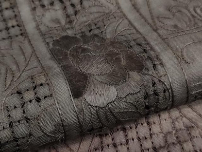 平和屋本店●極上　中国三大刺繍　スワトウ刺繍　汕頭刺繍　総刺繍　訪問着　道長名物裂花文　桑の実色地　暈し染め　逸品　DZAB5831kh6