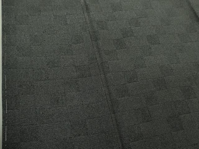 平和屋本店●極上 人間国宝 初代 六谷梅軒(六谷紀久男)錐彫り 重要無形文化 財伊勢型紙 江戸小紋 藍墨茶色×墨色 逸品 未使用 DZAB5839kh6