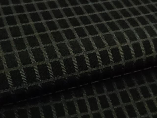 平和屋本店●極上　お召　吉野間道　黒地　反端付き　逸品　DZAB5843kh6
