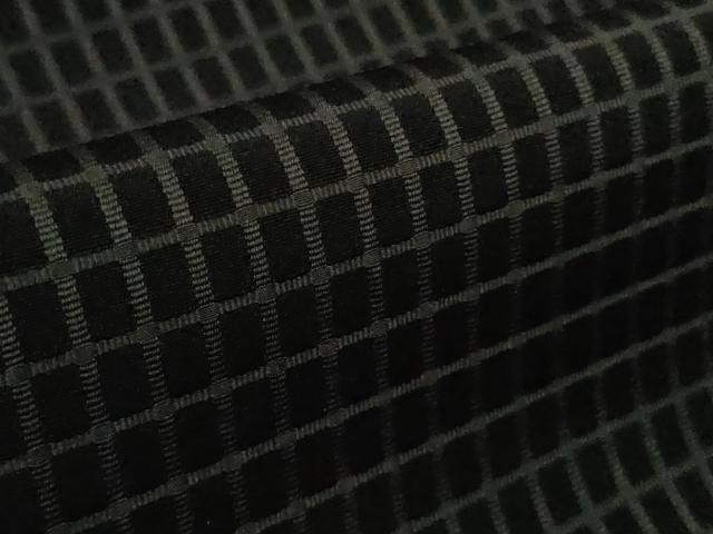 平和屋本店●極上　お召　吉野間道　黒地　反端付き　逸品　DZAB5843kh6