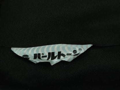 平和屋本店●極上　お召　吉野間道　黒地　反端付き　逸品　DZAB5843kh6
