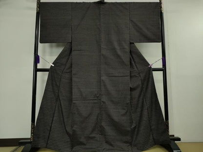 平和屋本店●極上　本場琉球　南風原花織　手織　紬　黒地　やまと金ラベル　逸品　DZAB5848kh6