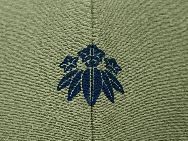 平和屋本店●極上　人間国宝　五代　田畑喜八　小紋　藍　舞桜楓文　柳茶色地　逸品　DZAB5857kh6
