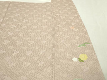 平和屋本店●極上　創業460年・千總　訪問着　駒刺繍　宝尽くし吉祥花文　薄桜色地　金彩　高島屋扱い　逸品　DZAB5862kh6