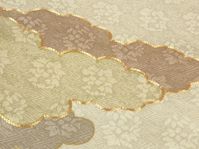 平和屋本店●極上　皇室献上作家　藤井寛　訪問着　駒刺繍　雲重ね　灰桜色地　金彩　逸品　未使用　DZAB5863kh6
