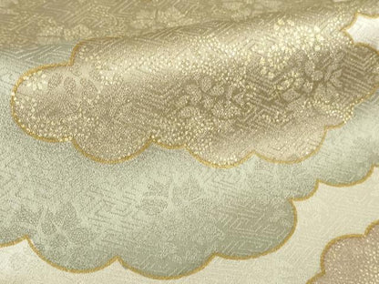 平和屋本店●極上　皇室献上作家　藤井寛　訪問着　駒刺繍　雲重ね　灰桜色地　金彩　逸品　未使用　DZAB5863kh6